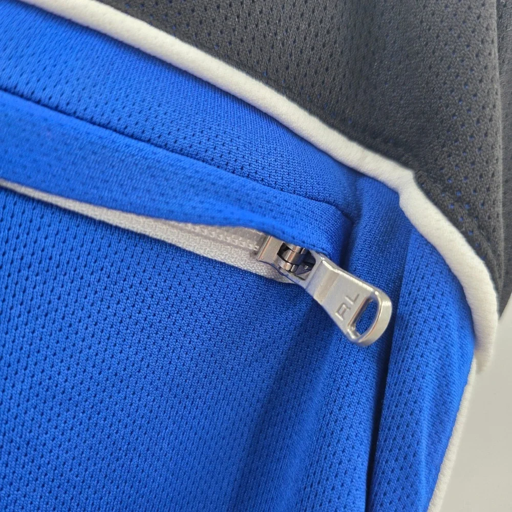 POLO RALPH LAUREN TRACK PANTS MENS LARGE BLUE BLACK POCKETS PERFORMANCE ATHLETIC
